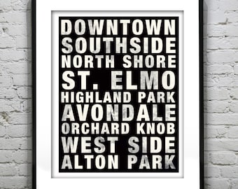 Chattanooga Poster Subway Art Print Tennessee TN Item T2711