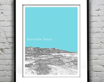 Maroubra Beach Sydney Australia Skyline Poster Art Print Item T5547