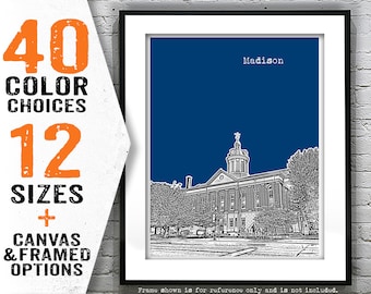 Madison Poster Art Skyline Print Indiana Item T4168