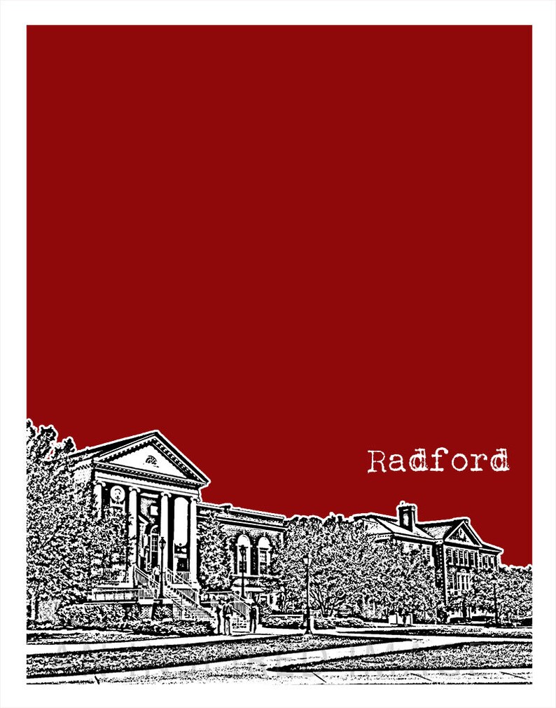 Radford Virginia Poster Art Print Radford VA Item T4929 Etsy