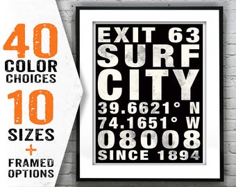 Surf City Subway Print New Jersey Poster Art Item T1443