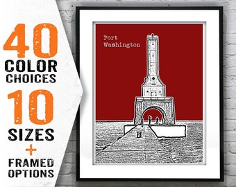 Port Washington Wisconsin Poster Print Art Skyline WI Item T1666
