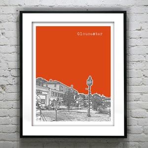 Gloucester Skyline Poster Art Print Massachusetts MA Item T2608
