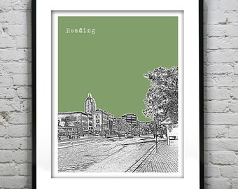 Reading Skyline Poster Art Print Pennsylvania PA