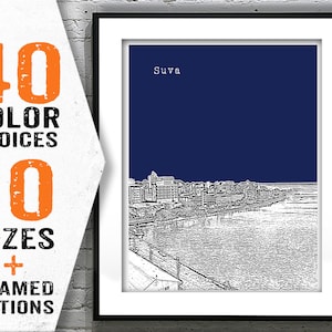 Suva Fiji Poster Art Print Poster Skyline Item T1955