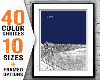 Suva Fiji Poster Art Print Poster Skyline Item T1955