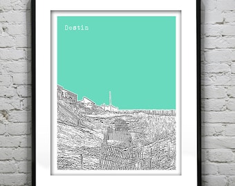 Destin Florida Skyline Poster Art Print FL Item T1174
