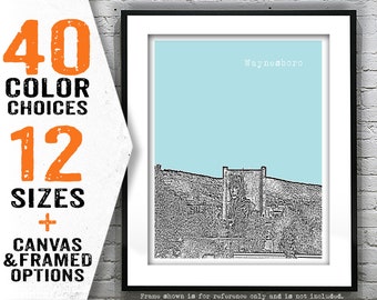 Waynesboro Virginia Poster Art City Skyline Print VA Item T5220