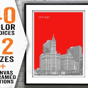 Chicago Illinois Wrigley Building Poster Print City Skyline Art IL Item T2496