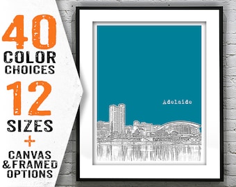 Adelaide Australia Skyline Poster Art Print Item T2332