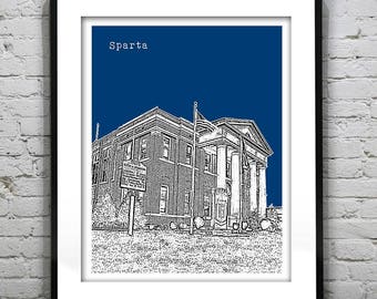 Sparta Art Print Poster Original North Carolina NC Version 1