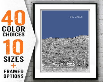Saint Croix Poster Skyline Art Print St. Croix Item T1596