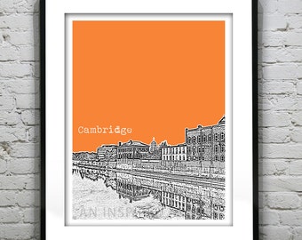 Cambridge Skyline Poster Art Print Ontario Canada Grand River