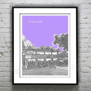 Pinehurst Skyline Poster Art Print North Carolina NC Version 1