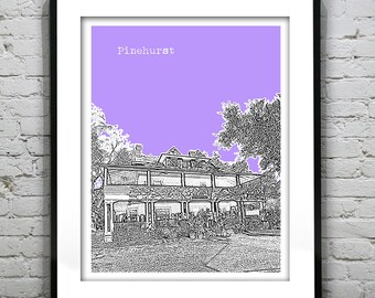 Pinehurst Skyline Poster Art Print North Carolina NC Version 1