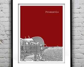 Fremantle Art Skyline Art Poster Print Australia Version 1
