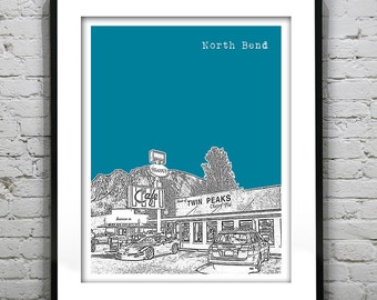 North Bend Washington Art Print Poster WA Version 1