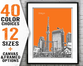Tokyo Japan Skyline Poster Art Print Travel Item T4652