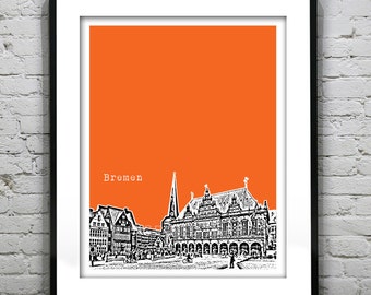 Bremen Poster Rathaus Germany Art Print Skyline