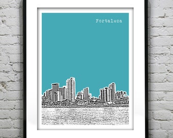 Fortaleza Brazil Poster Print Skyline Art Ceará South America