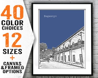 Bagamoyo Skyline Travel Poster Art Print Item Tanzania East Africa T4043