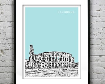 Colosseum Rome Italy Skyline Poster Art Print Item T4391