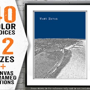 West Haven Connecticut Poster Print Art Skyline CT Item T4639
