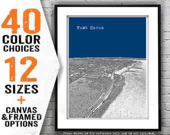West Haven Connecticut Poster Print Art Skyline CT Item T4639