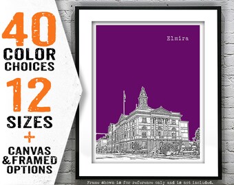 Elmira New York Poster Art Print NY Item T4304