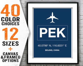PEK Beijing International Airport Aviation Poster Art Print China Item T4569