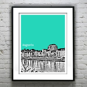 Augusta Maine Poster Art Print Downtown City Skyline ME Item T4122