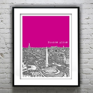 Buenos Aires Argentina Skyline Poster Art Print Obelisco Item T2584