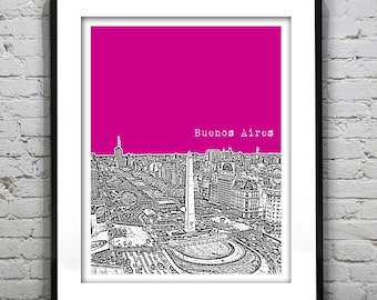 Buenos Aires Argentina Skyline Poster Art Print Obelisco Item T2584