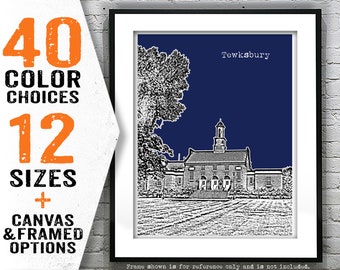 Tewksbury MA City Skyline Poster Art Print Massachusetts Item T5058