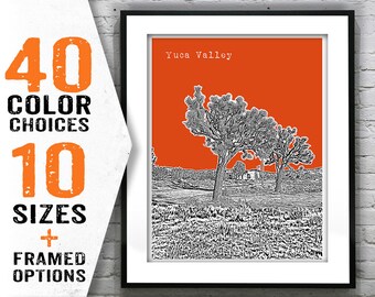 Yuca Valley California Poster Print Skyline Art CA Item T1534