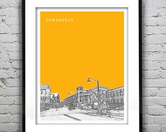 Newmarket New Hampshire Poster Print Art Skyline NH Version 1