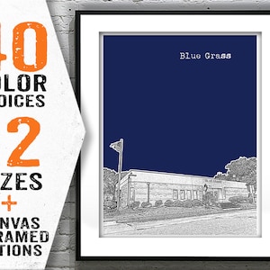 Blue Grass Iowa Skyline Poster Art Print IA Item T2258