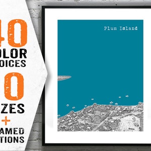 Plum Island Massachusetts Skyline Poster Art Print Item S7010