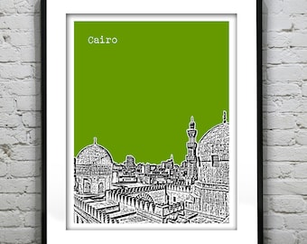 Cairo Egypt Poster Art Print Skyline Mosque View