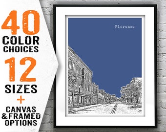 Florence South Carolina Skyline Poster Art Print Item T2341