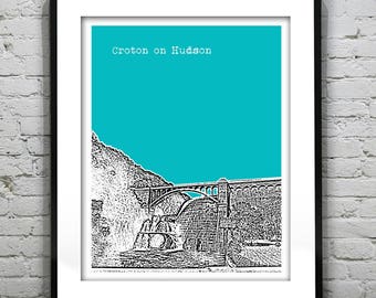 Croton on Hudson Skyline Poster Art Print New York NY Version 1