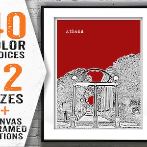 Athens Georgia Poster Skyline Art Print GA Item T2381