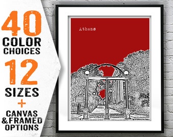 Athens Georgia Poster Skyline Art Print GA Item T2381