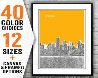 Goiania Brazil Poster Print Skyline Art Item T5159
