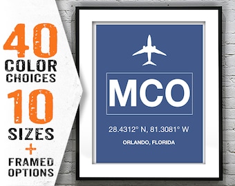 MCO Orlando International Airport Aviation Poster Art Print Florida Item T1979