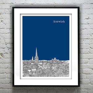 Norwich England Poster  Art Print UK United Kingdom