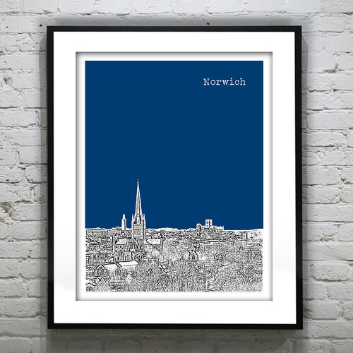 Norwich England Poster Art Print UK United Kingdom Etsy