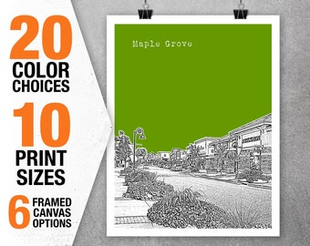 Maple Grove Minnesota Poster Art Skyline Print Item T5379