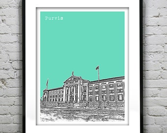 Purvis Mississippi Poster Art Print Skyline MS
