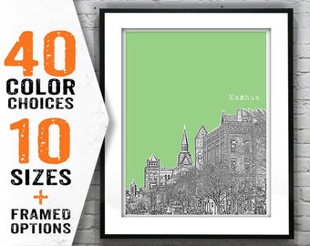 Nashua New Hampshire Poster Print Art Skyline NH Item S7004